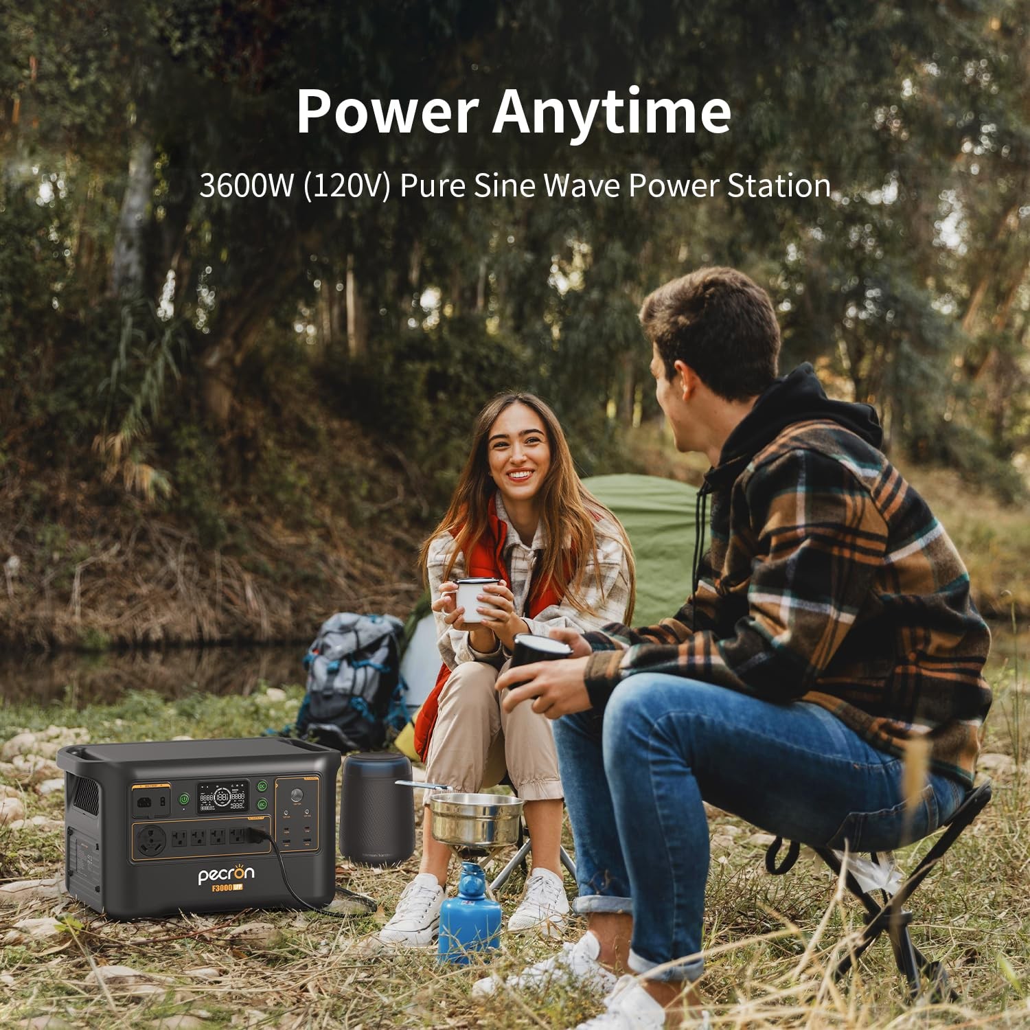 3072Wh 3600W Pecron F3000LFP Portable Power Station w/200W Solar Panel*3 RV