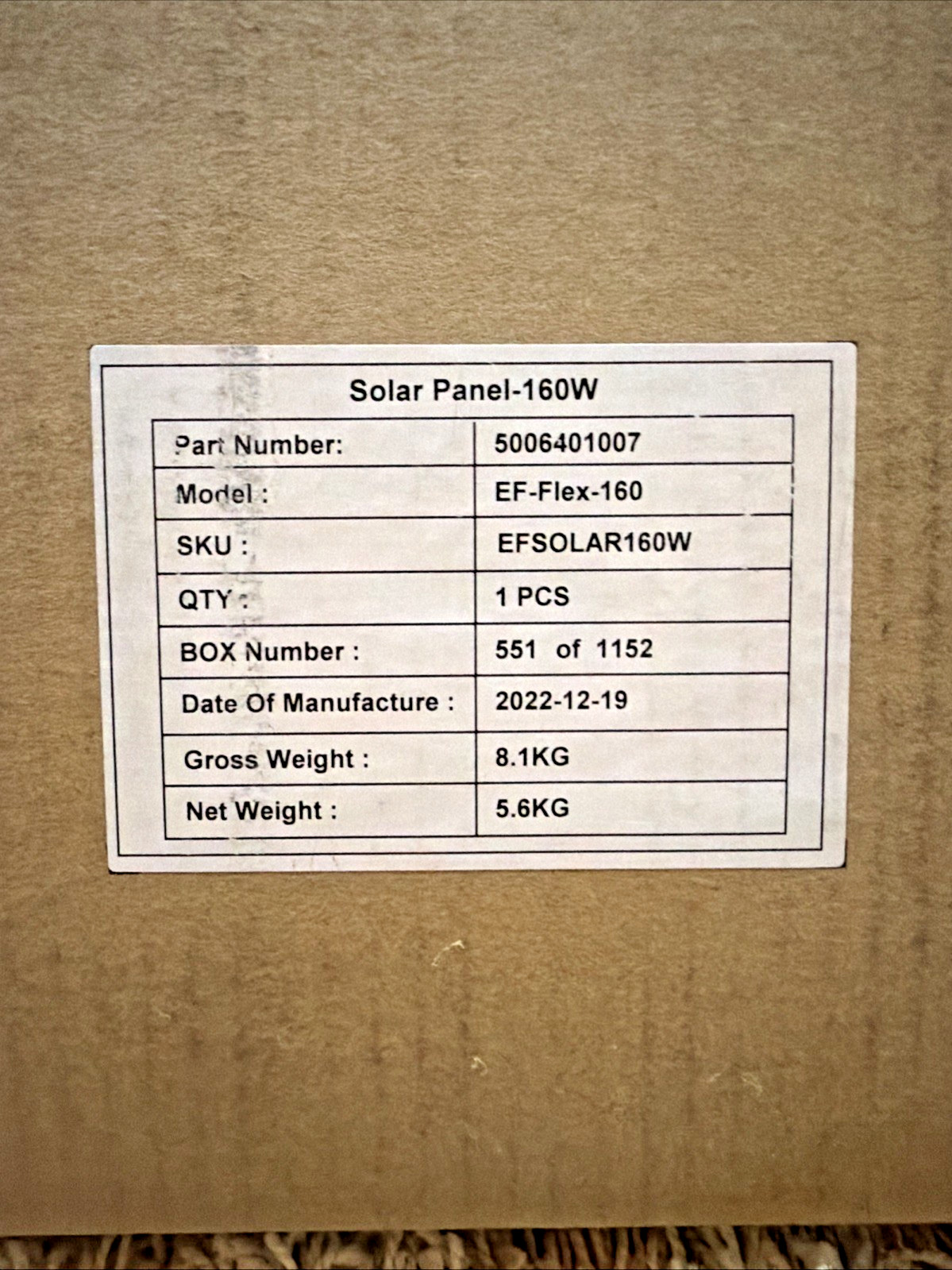 EcoFlow 160W Portable Solar Panel EF-Flex-160 New