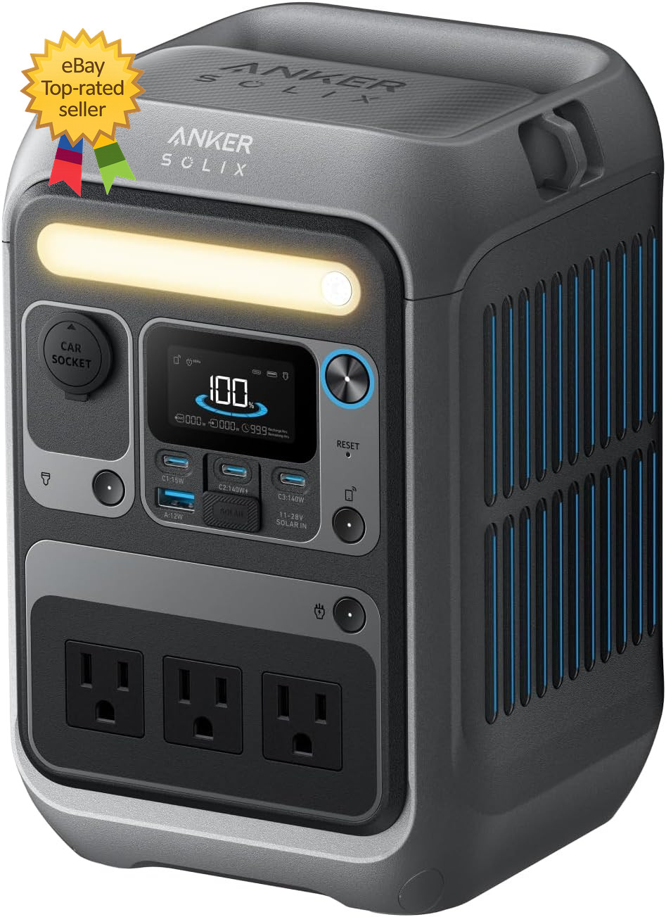 Portable Power Station SOLIX C300, 288Wh Lifepo4 Battery 300W 600W Surge