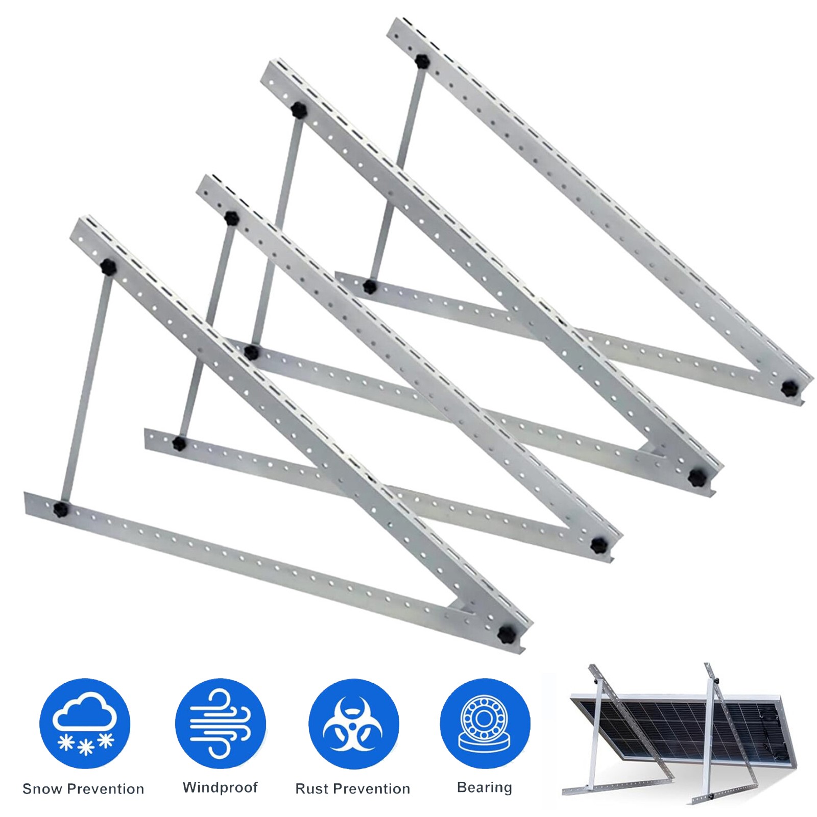 28 Inch Solar Panel RV Tilt Mount Brackets Rooftop Flat Surface Adjustable Frame