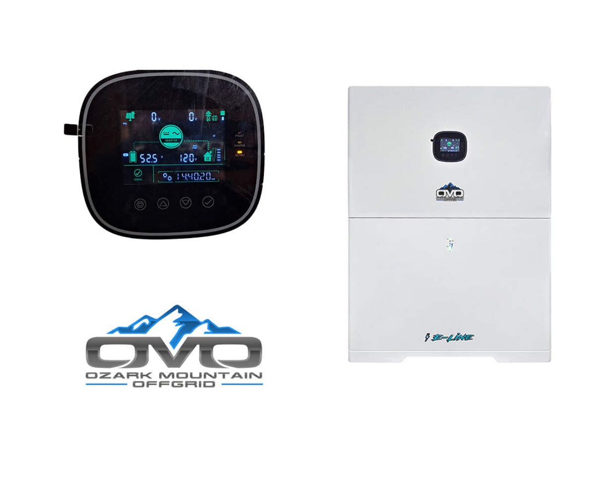 4.4KW Complete Offgrid Solar Kit + 10K 120V/240V OMO E-Line Inverter + 10.24KW O