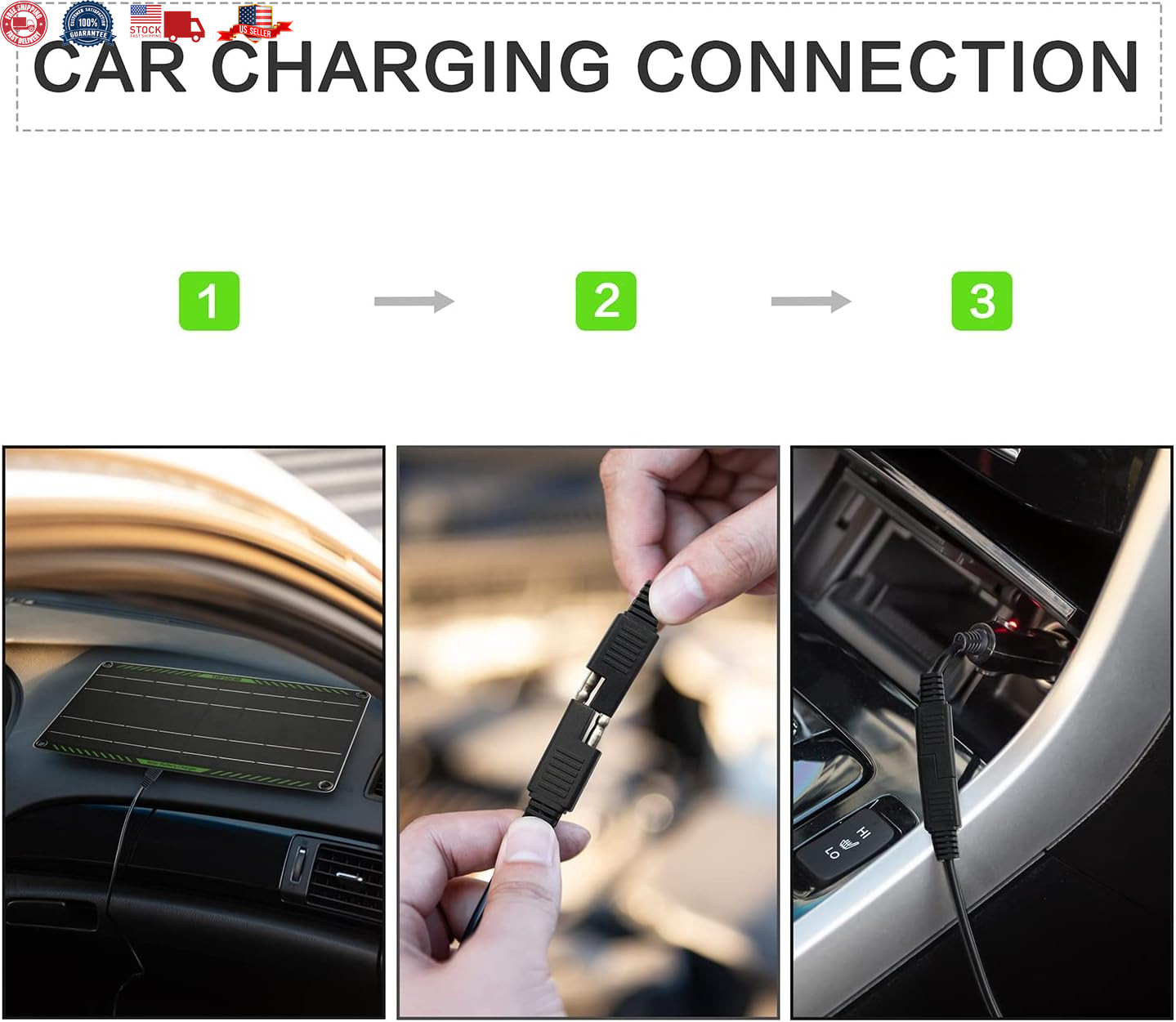 10W Solar Battery Maintainer Waterproof Car RV Boat Charger 12V Tender Trickle