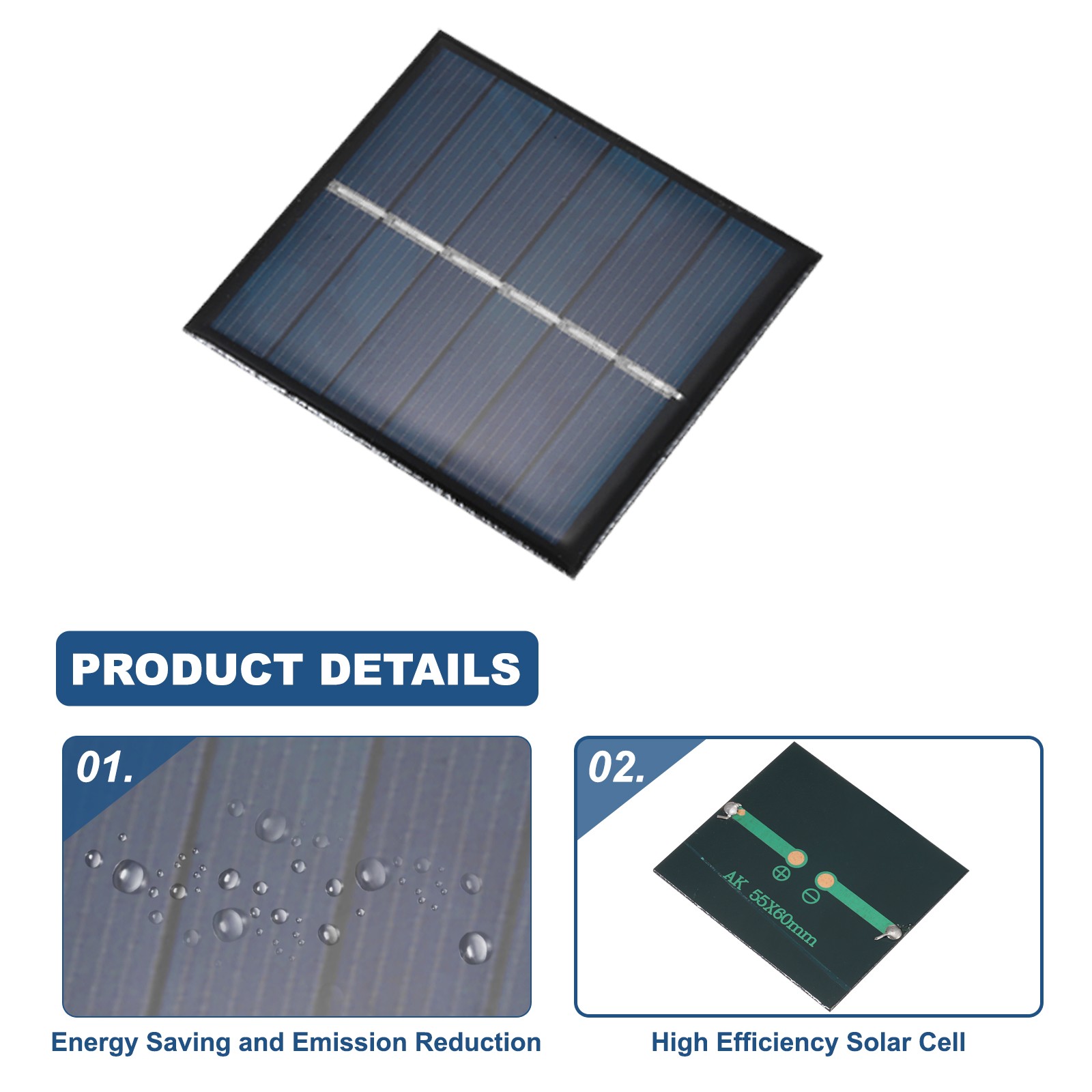 8PCS Mini Solar Panels 3V 0.33W 0.11A for Small Solar Cells