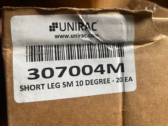 (20 PACK) Unirac SolarMount 307004M-US 5″ Fixed Tilt Leg, 10 DEG