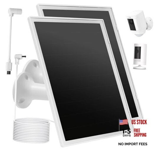 Solar Panel Charger for Ring Camera, Compatible with Ri ng Stick Up White-2Pack