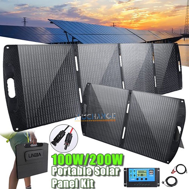 5000W Inverter +200W Foldable Solar Panel Portable Charger Controller RV Camping