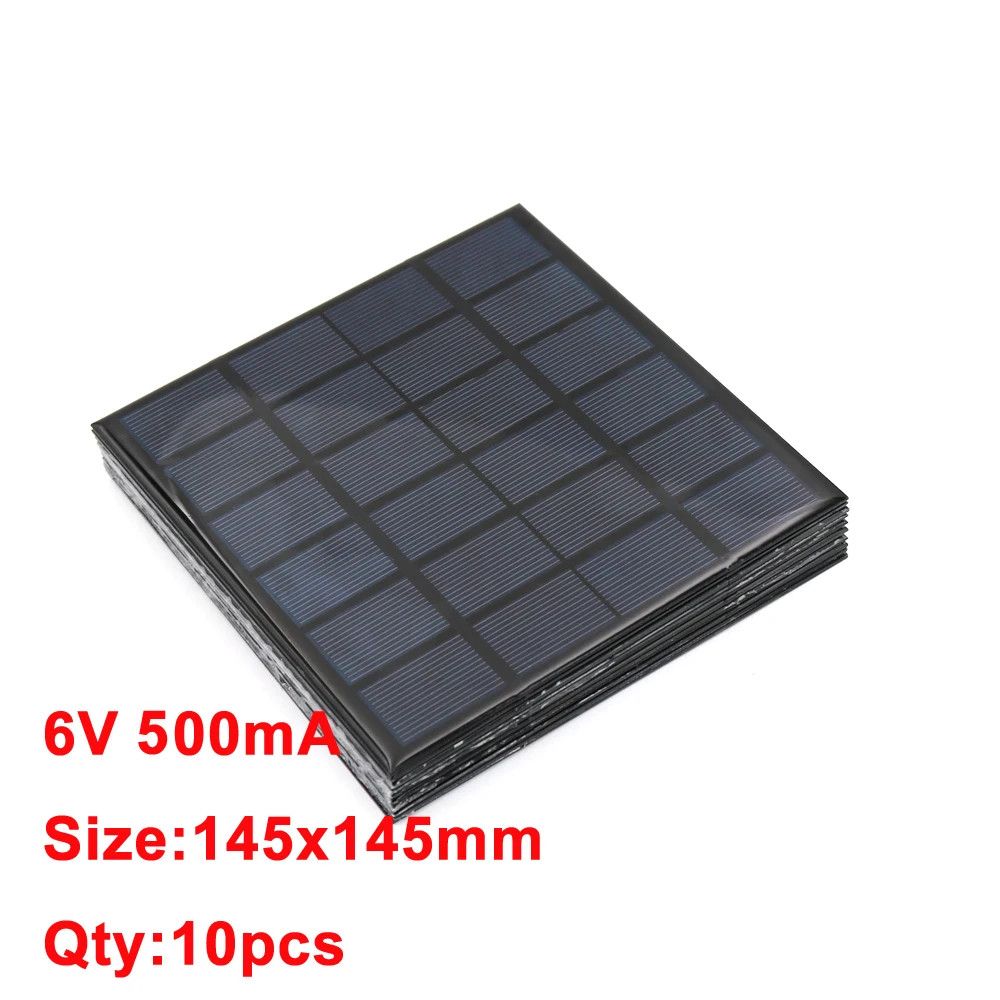 10PCS X DC Solar Panel 6V 100Ma 167Ma 183Ma 333Ma 500Ma 583Ma 750Ma Solar Batter