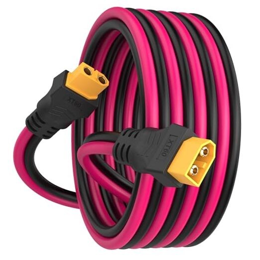 XT60 to XT60 Cable with Male to Female Connectors 3.3FT 12AWG XT60 Extension