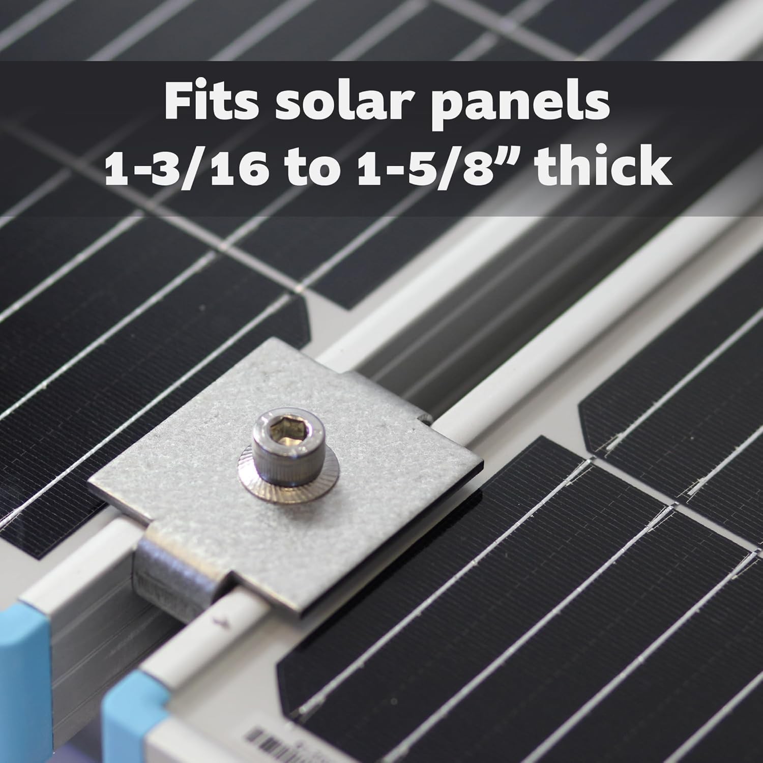 Solar Panel Mid Clamps 1-5/8″ Steel Strut Channel 5PK Mounting Hardware