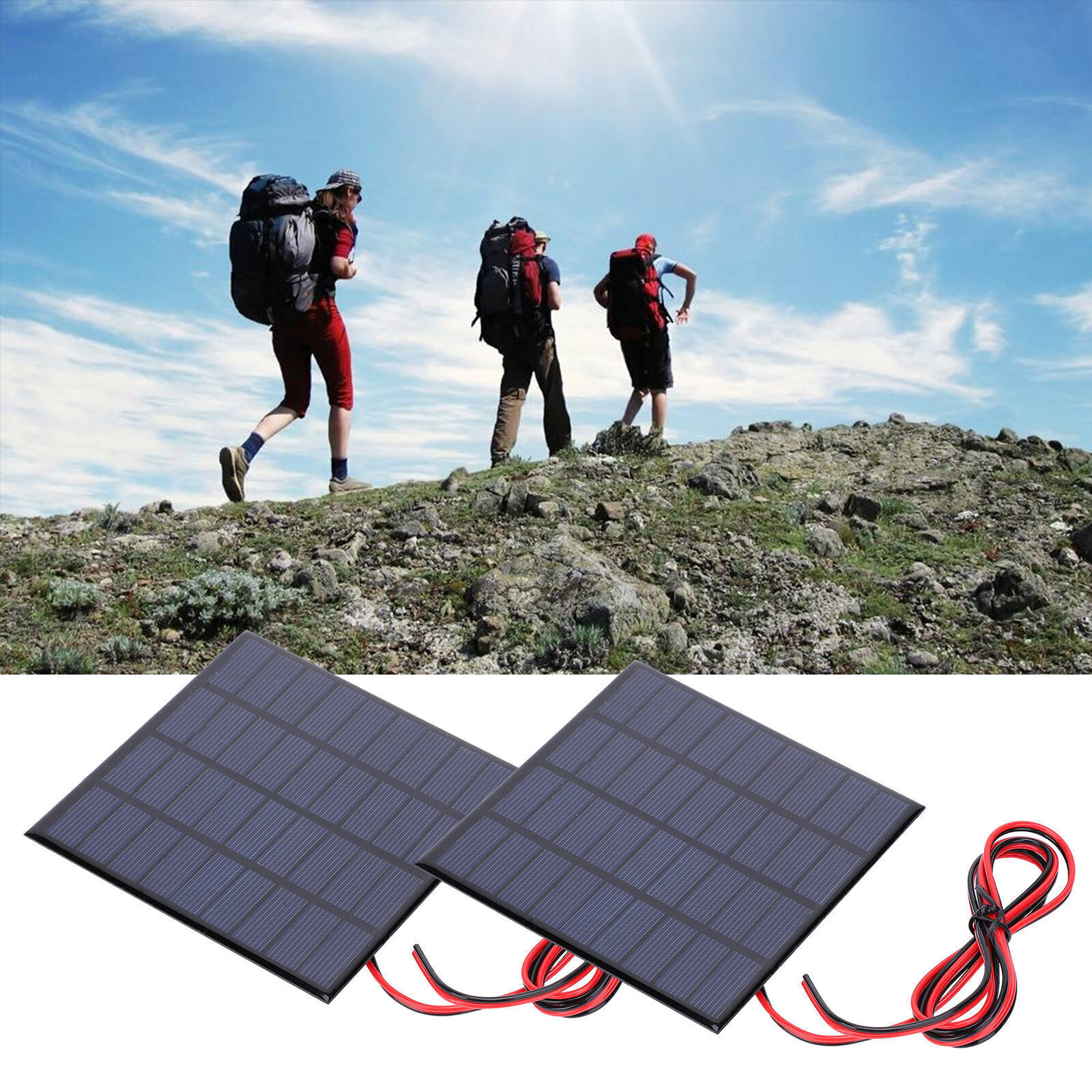 2pcs DC9V 2W Epoxy Solar Panels Polysilicon Battery Toys Charger Module