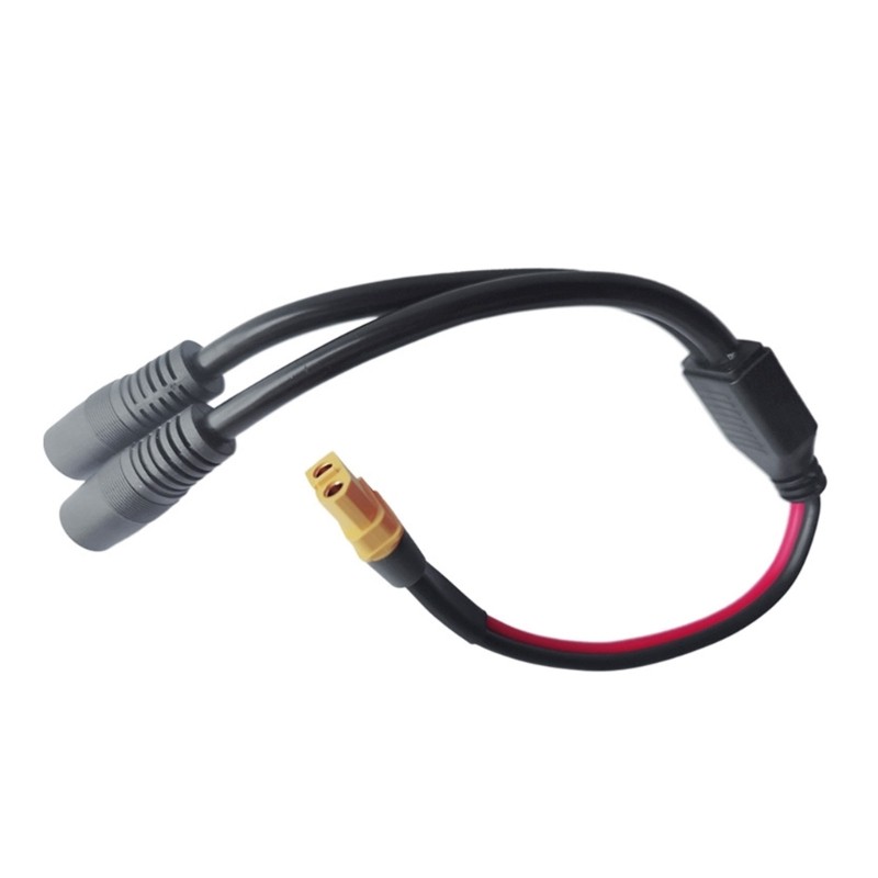 XT60 Female to Double DC8mm 7.9×0.9mm Cable 12AWG Extension for Solar Generator