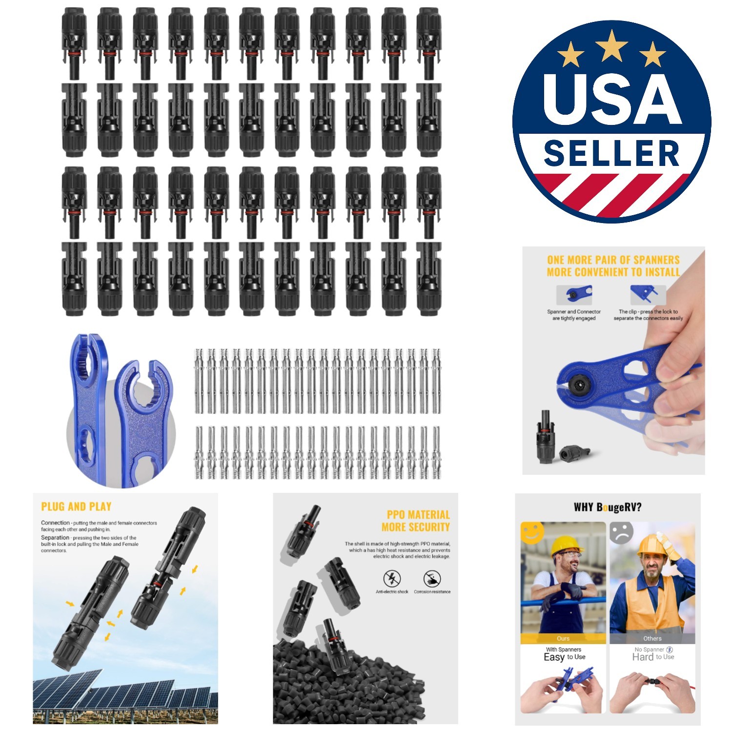 Reliable 44PCS Solar Connectors for Long-Term Performance in Any Weather