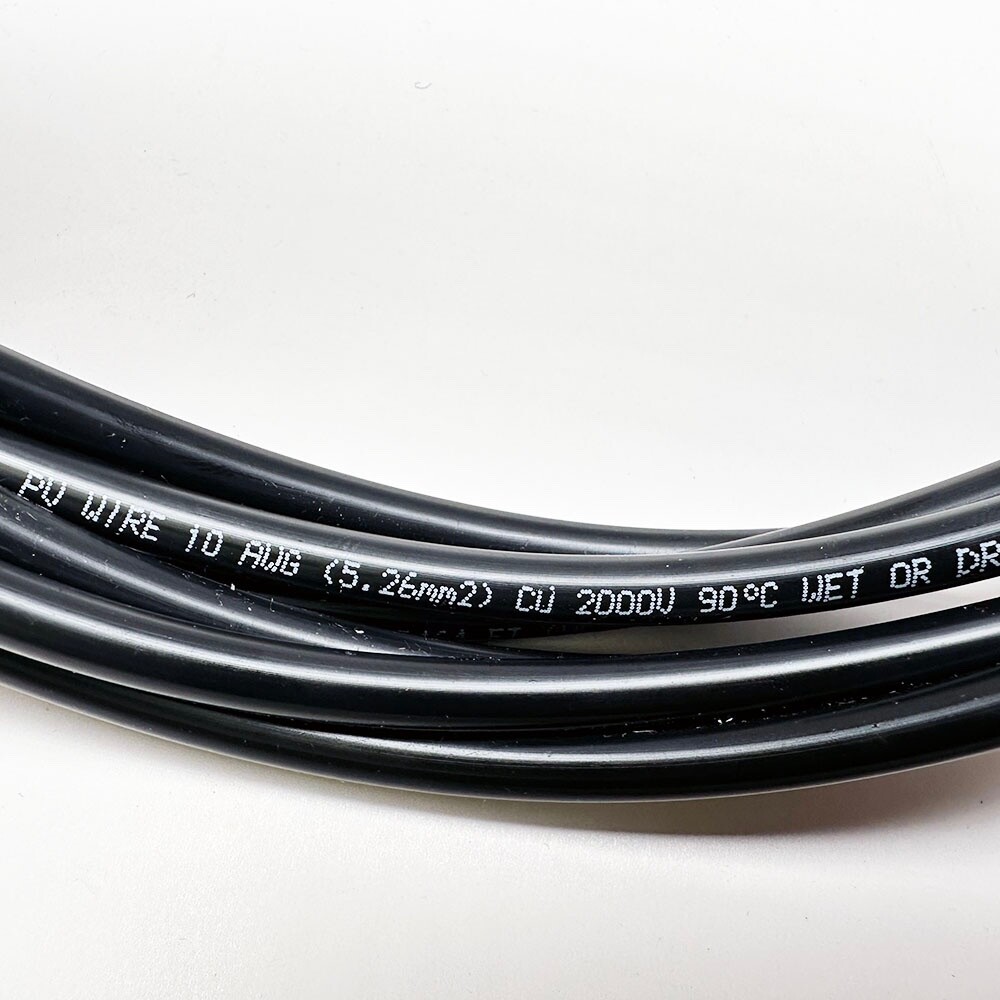 100 Feet 10AWG Black Solar Panel Wire 2000V UL 4703 Pure Copper Made in USA