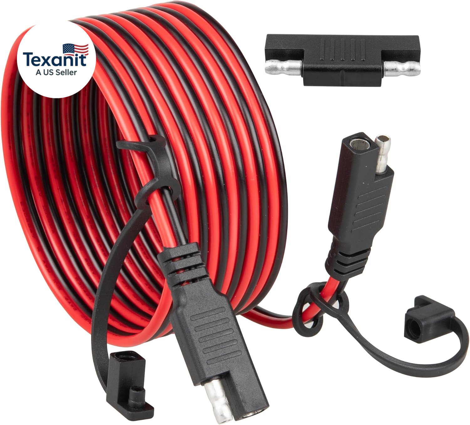 6FT 16AWG SAE Extension Cable with Polarity Reversing Adapter, Heavy Duty 2 Pin