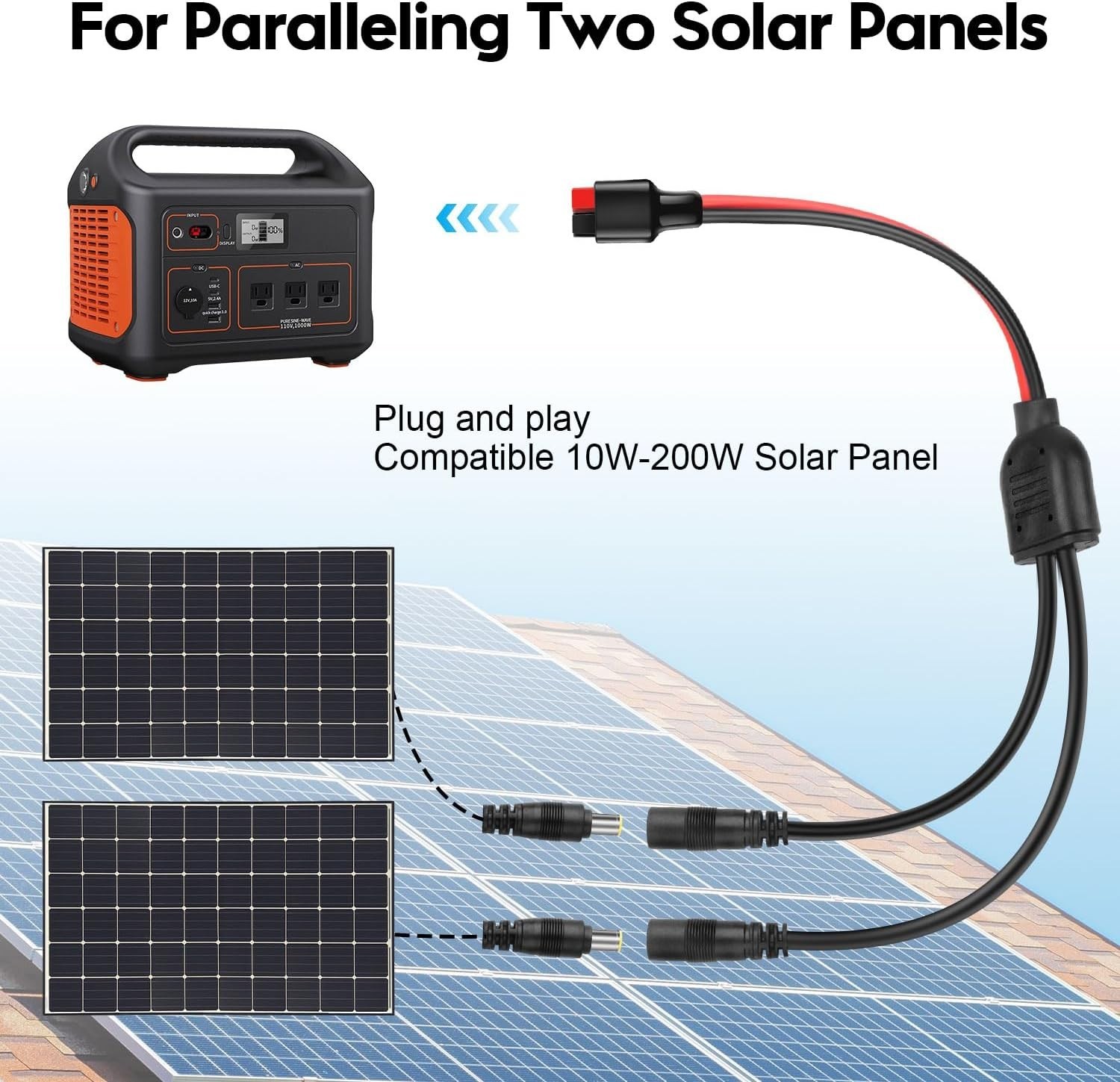Durable Heat-Resistant DC 8mm Splitter for Solar Panel Systems – 16.5 inch