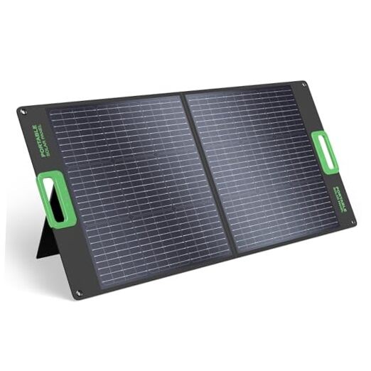100W Portable Solar Panel for Power Station Generator, 23.5% High Black