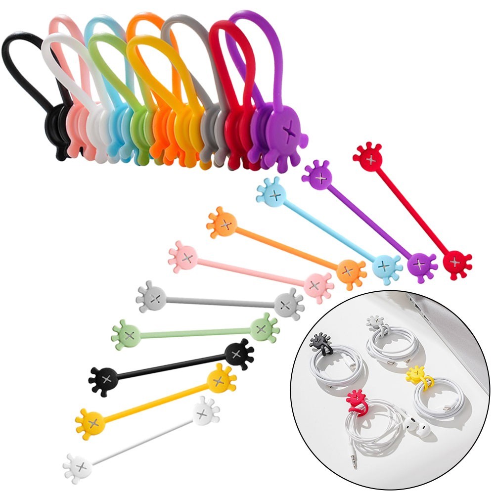 Workspace Magnetic Cable Manager Magnetic Earbuds Organizer Colorful Selection