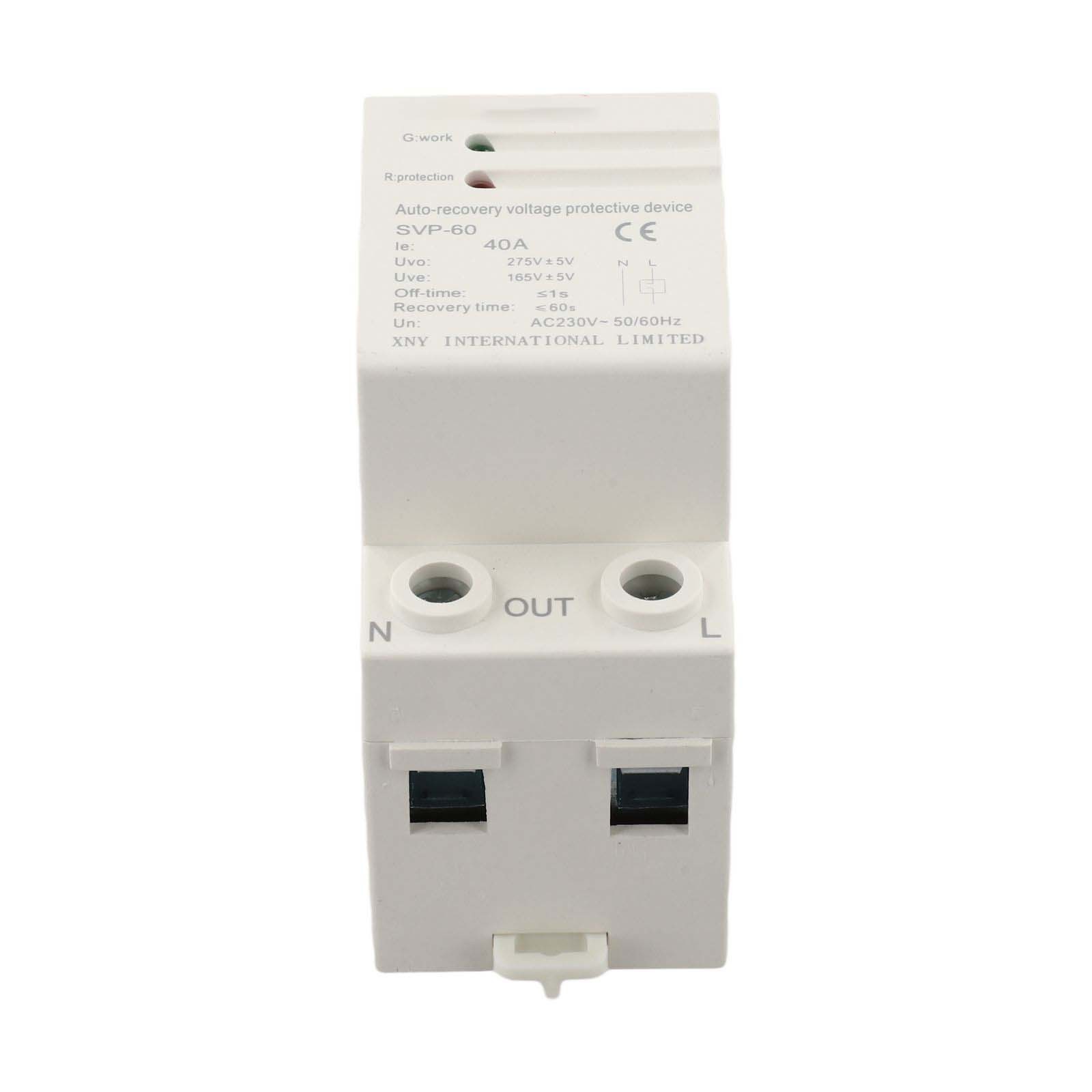 230 Volt Overvoltage Undervoltage Protector for Single Phase Current up to 63A