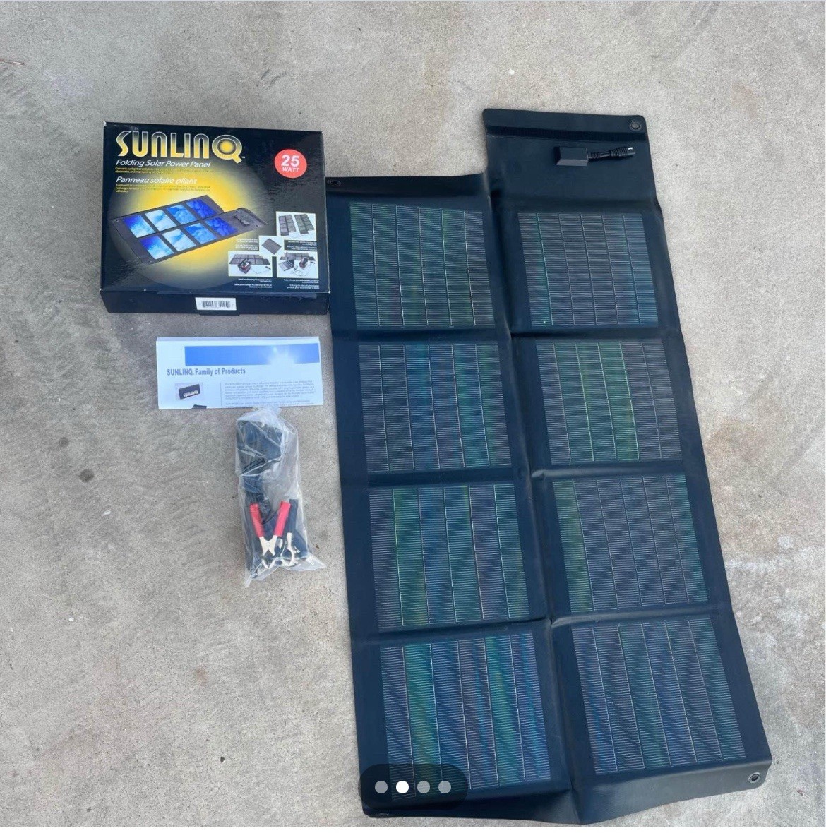 25 watt Sunlinq solar panel with cables – brand new