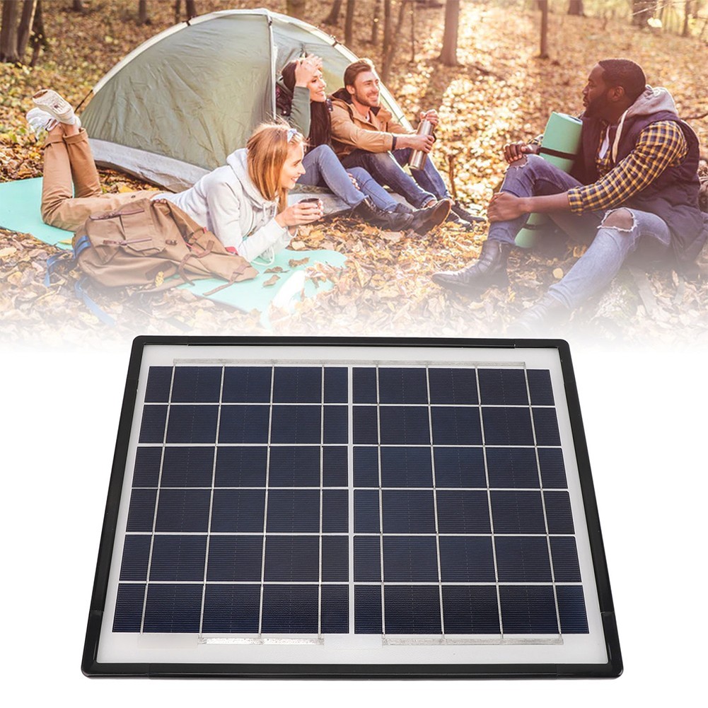 20W 6V Solar Panel for RV Boat and Motorcycle Charging Dual USB Output Ports