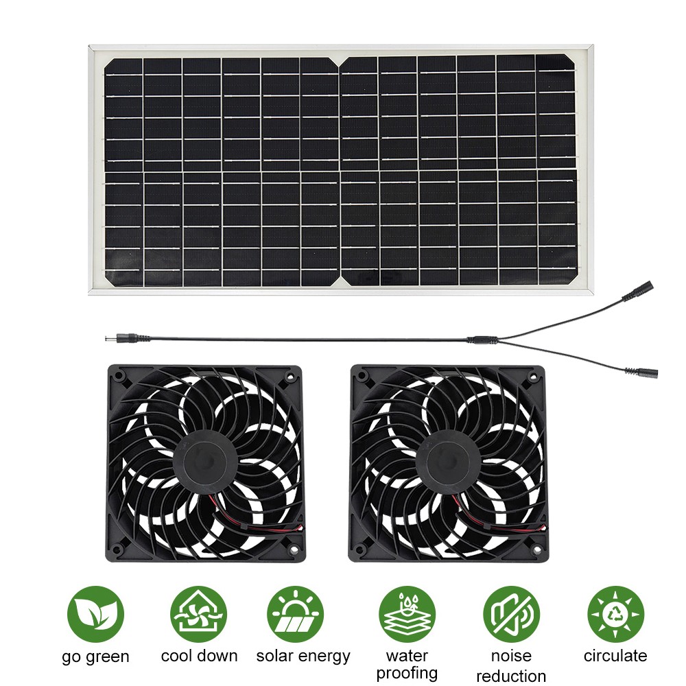 Solar Powered Attic Fan System Roof Vent Fan for Attic or Greenhouse Waterproof