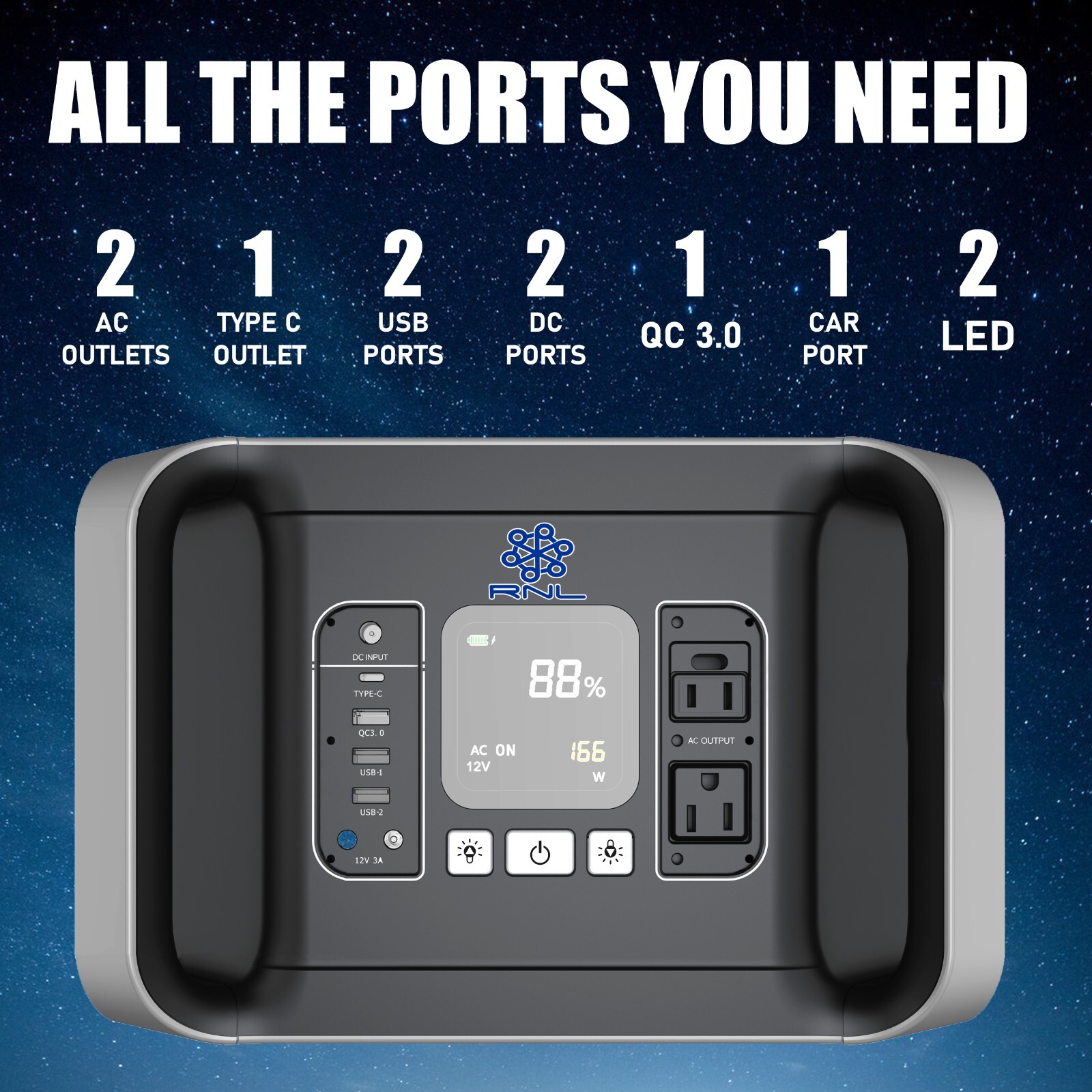 500 Portable Power Station 899Wh Backup Lithium Battery Pure Sine Wave Inverter