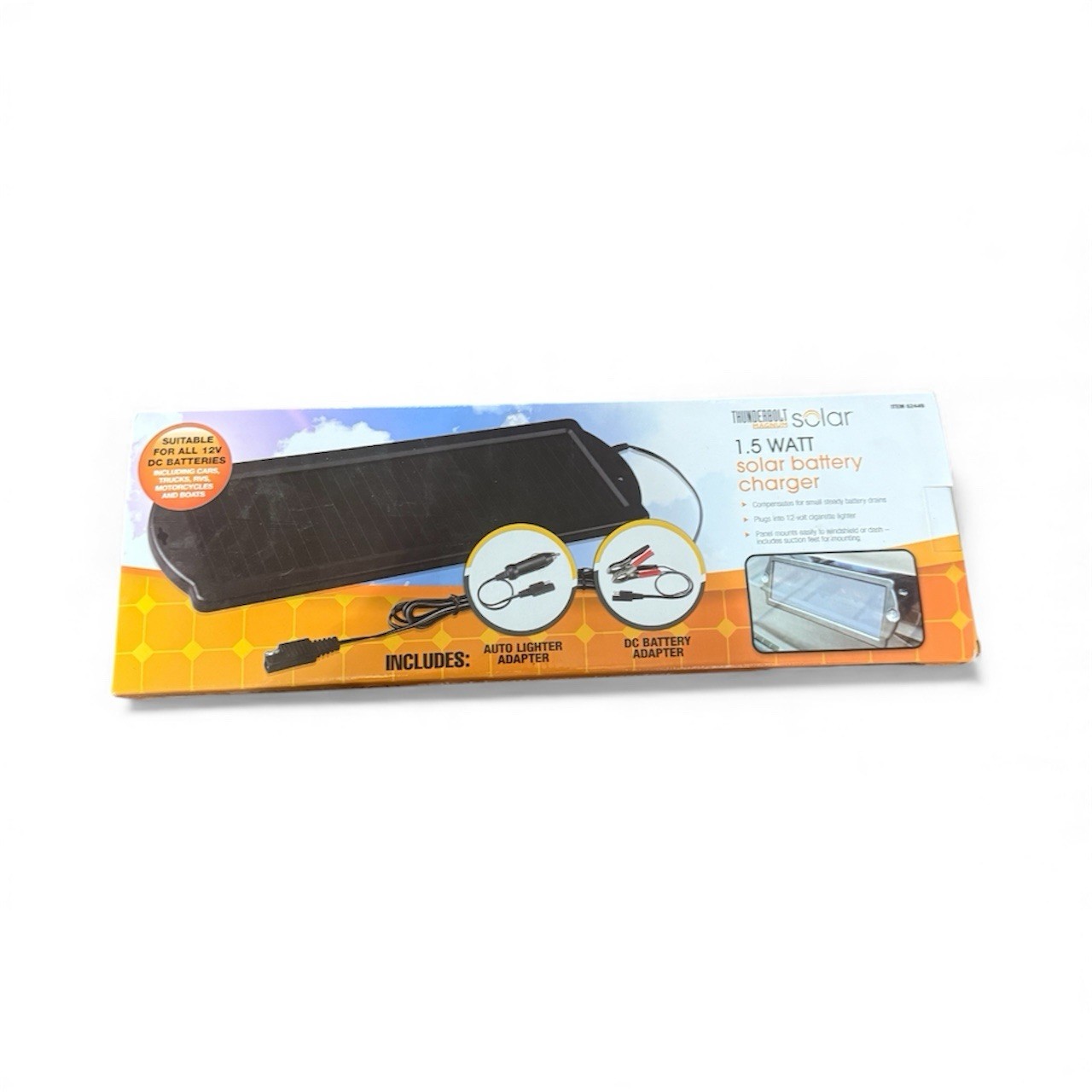 Thunderbolt Solar 1.5 Watt Solar Battery Charger New In Box