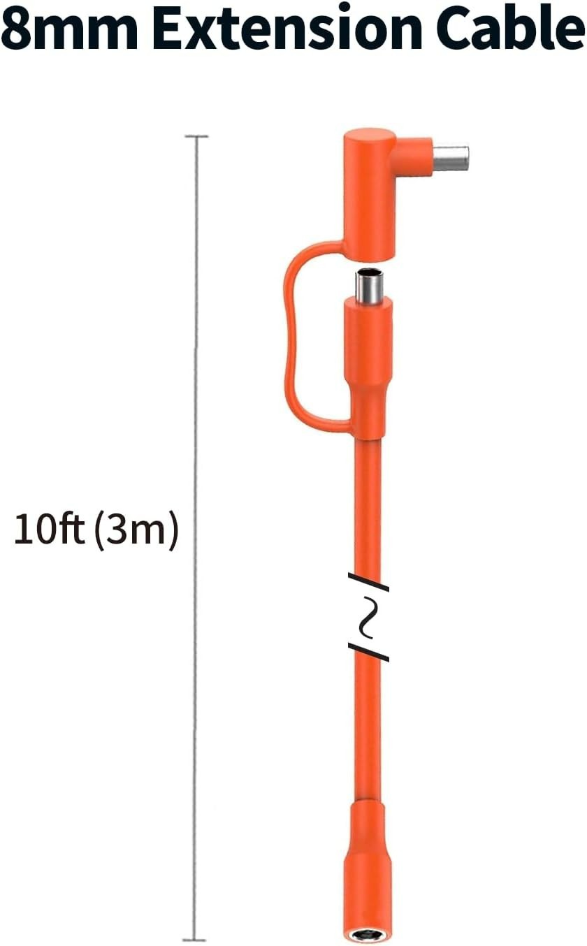 14AWG 8mm Solar Extension Cable 10FT with DC8020 Adapter for Power Stations