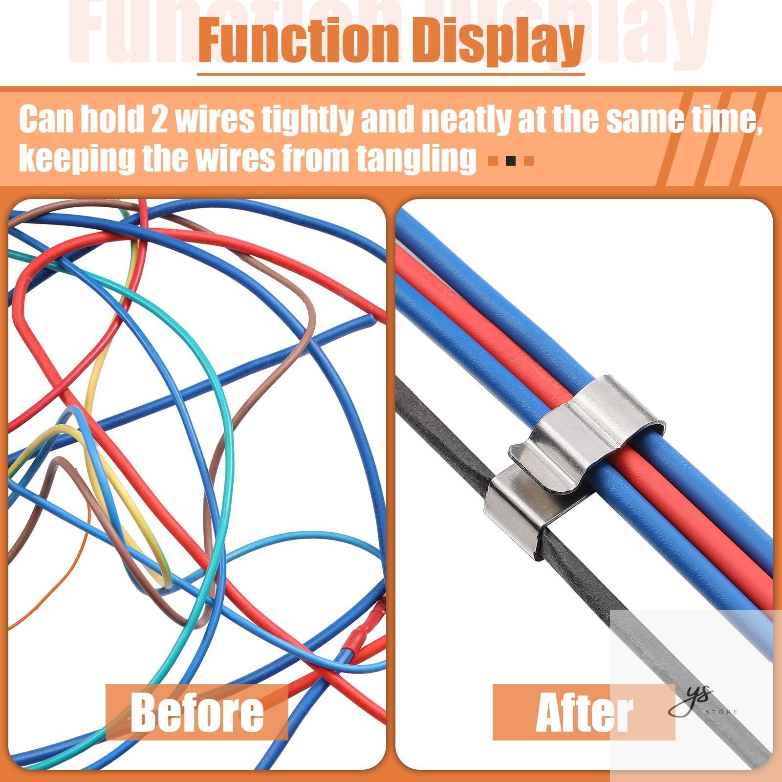 50 Pcs Trailer Frame Wire Clips Stainless Steel Metal Cable Clips 22.5 mm/ 0.89