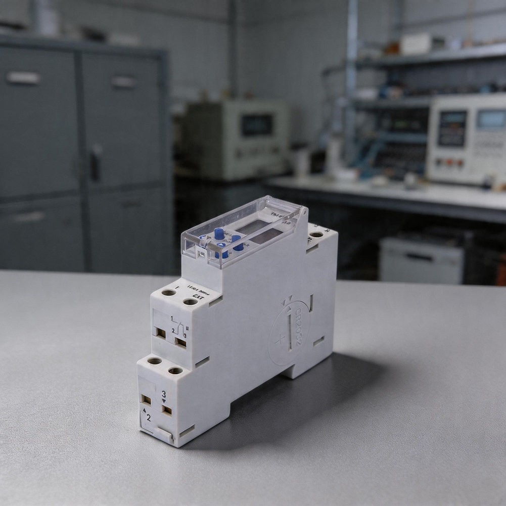 DIN Rail Timer Adjustable Time Intervals Clear Digital LCD Easy Installation