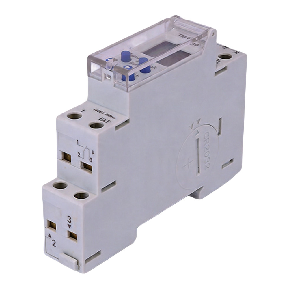 DIN Rail Timer Adjustable Time Intervals Clear Digital LCD Easy Installation