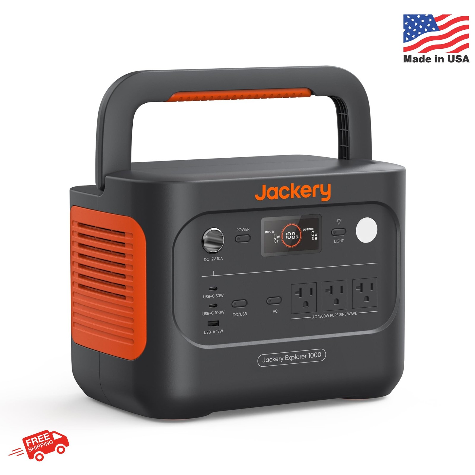 Jackery Explorer 1000 v2 Portable Power Station,1070Wh LiFePO4 Battery,1500W AC/