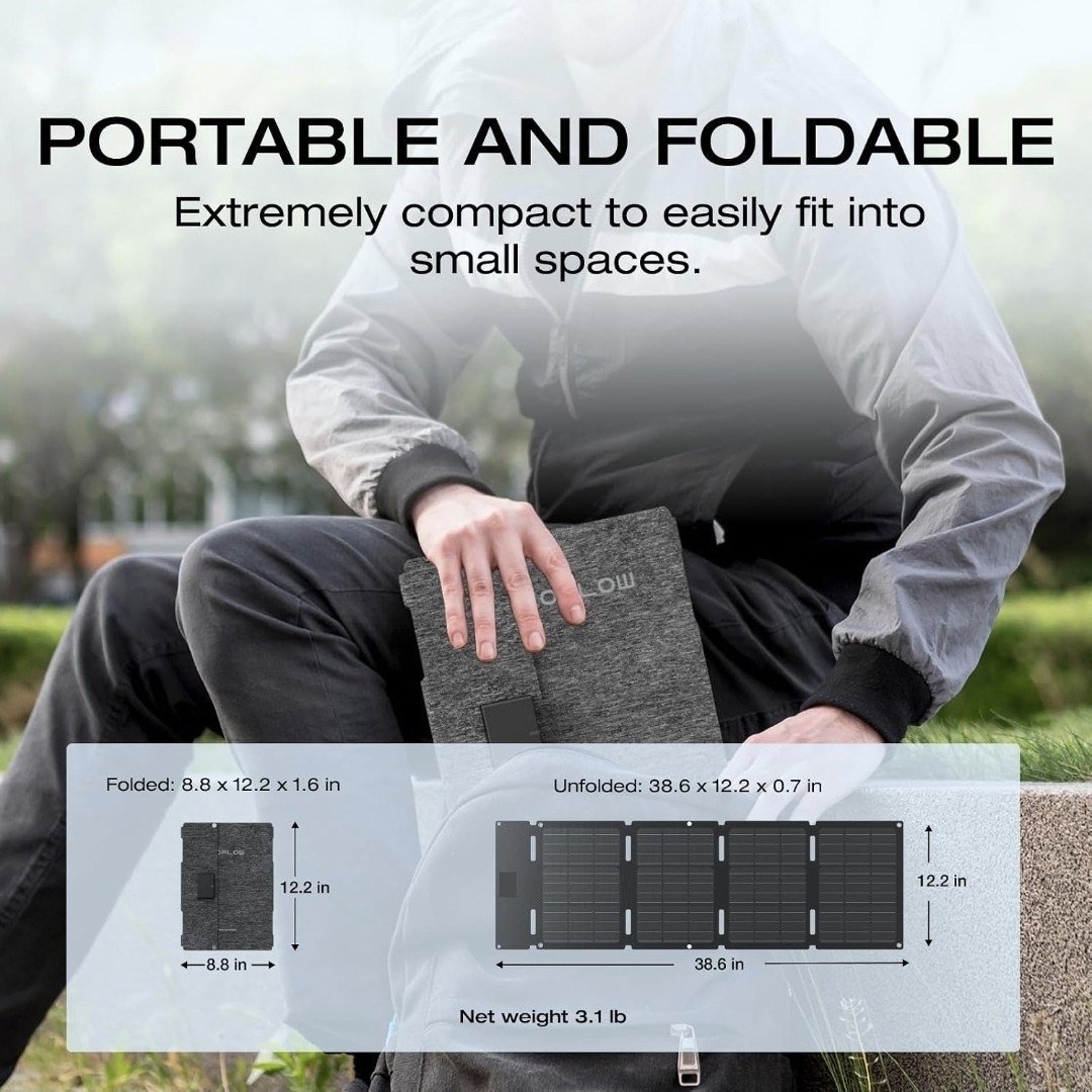 EF ECOFLOW 45W Portable Solar Panel with Type-C, 25% Conversion Efficiency IP68