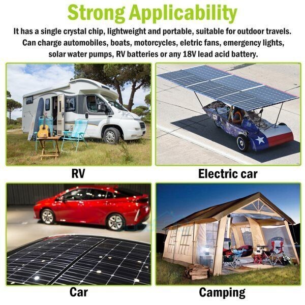 300W Watt Flexible 18V Mono Solar Panel Home RV Rooftop Camping Off-Grid Power