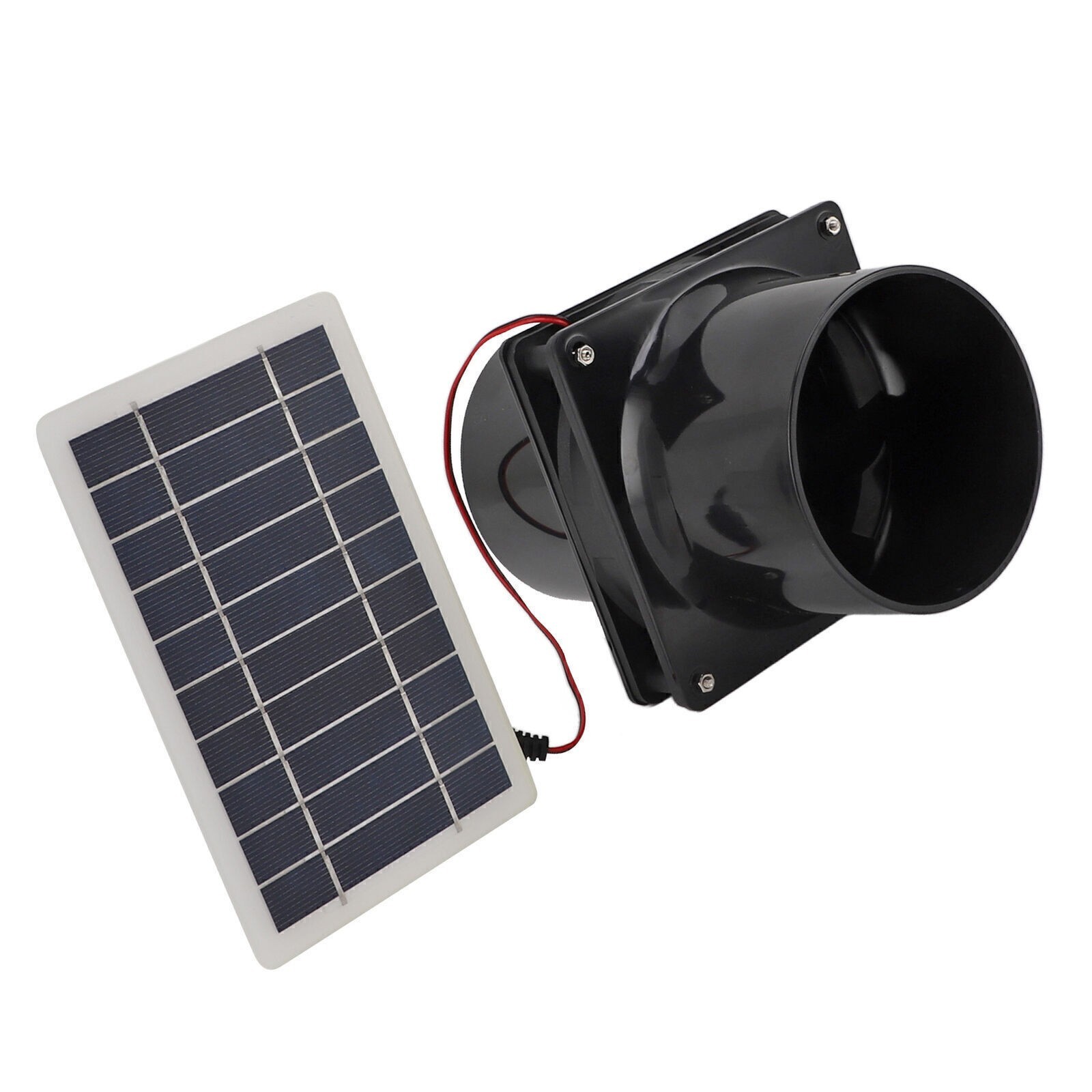 10W 12V Solar Powered Exhaust Fan for Round Pipe ABS Solar Panel Ventilation Fan