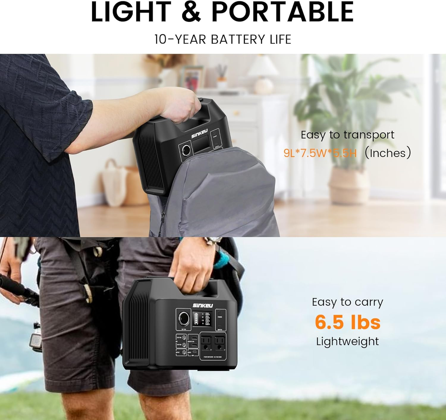 Portable Power Station 80000Mah, 256Wh Lifepo4 Battery Backup,300W AC Outlets, S