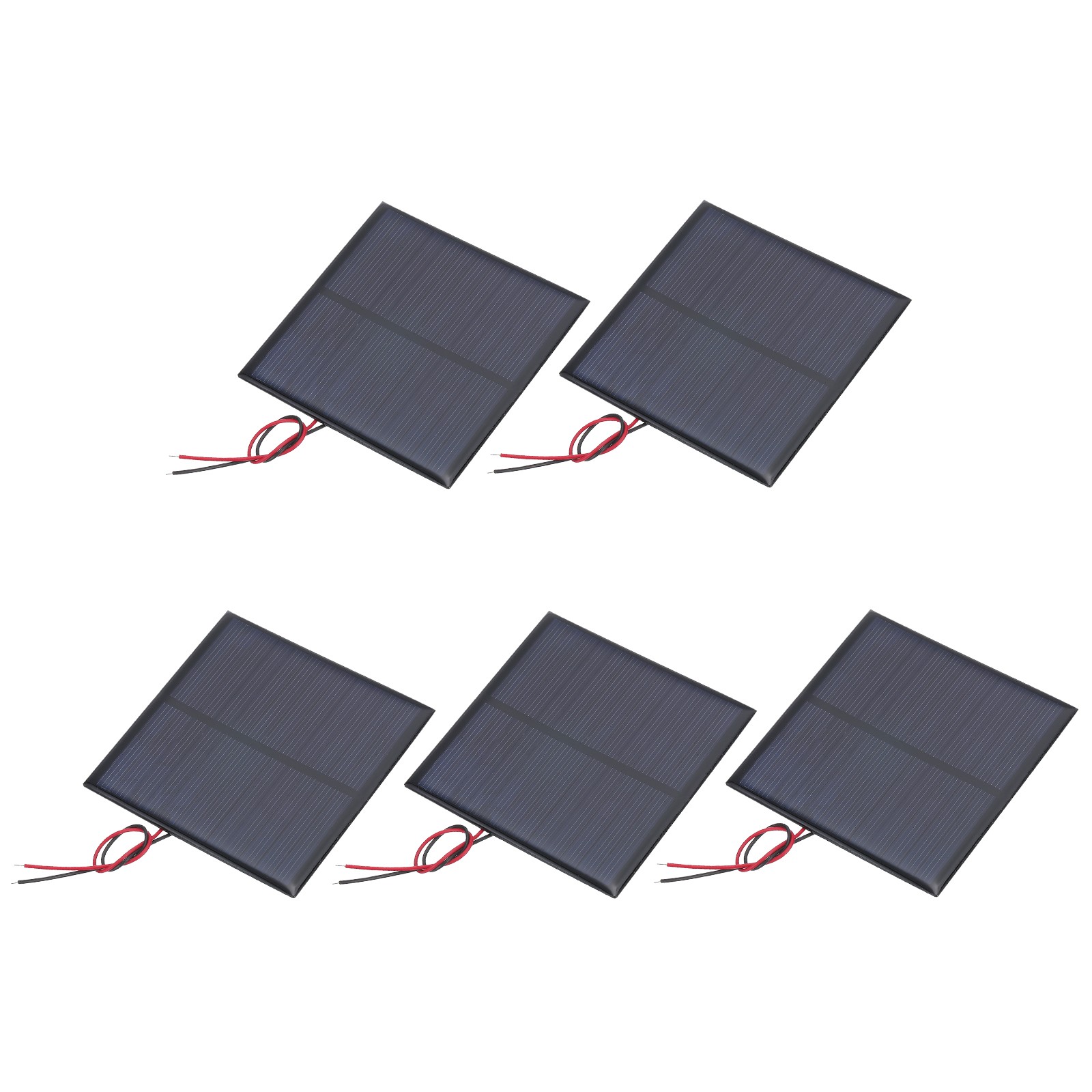 5 Pcs 6V 0.9W 150mA Mini Solar Panels with 2 Cable 80mm x 80mm
