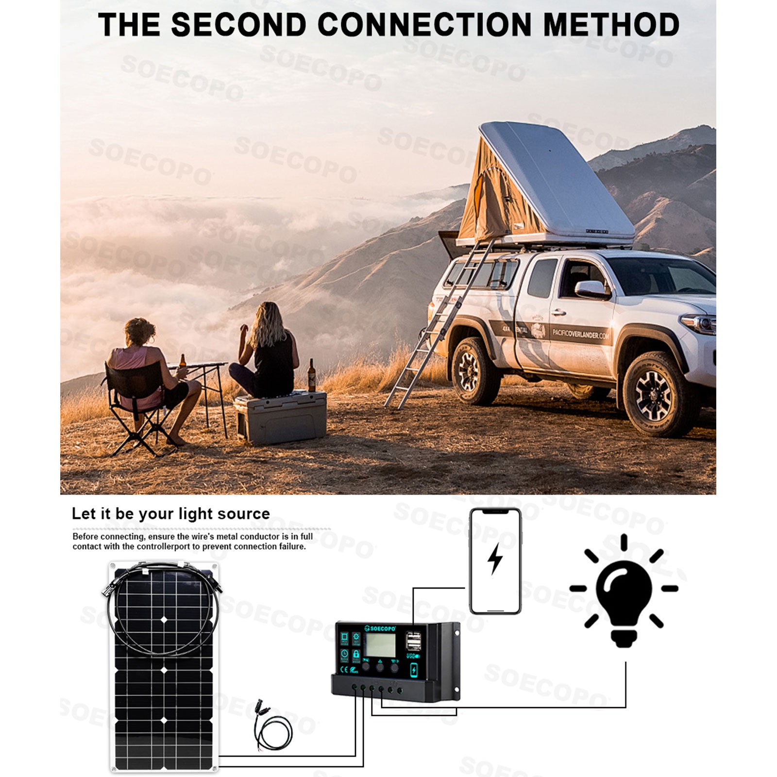 SOECOPO 8000W Solar System Kit,100A Controller, 12V DC to 110V/220V