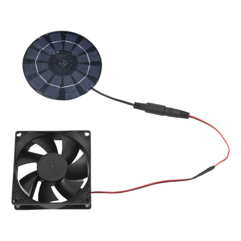 Round Solar Panel Powered Fan Waterproof Air Extractor Solar Power Controller