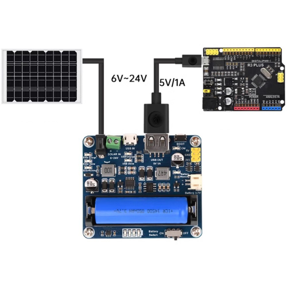 Solar Power Management Module for 6V-24V Solar Panel Supports MPPT Function