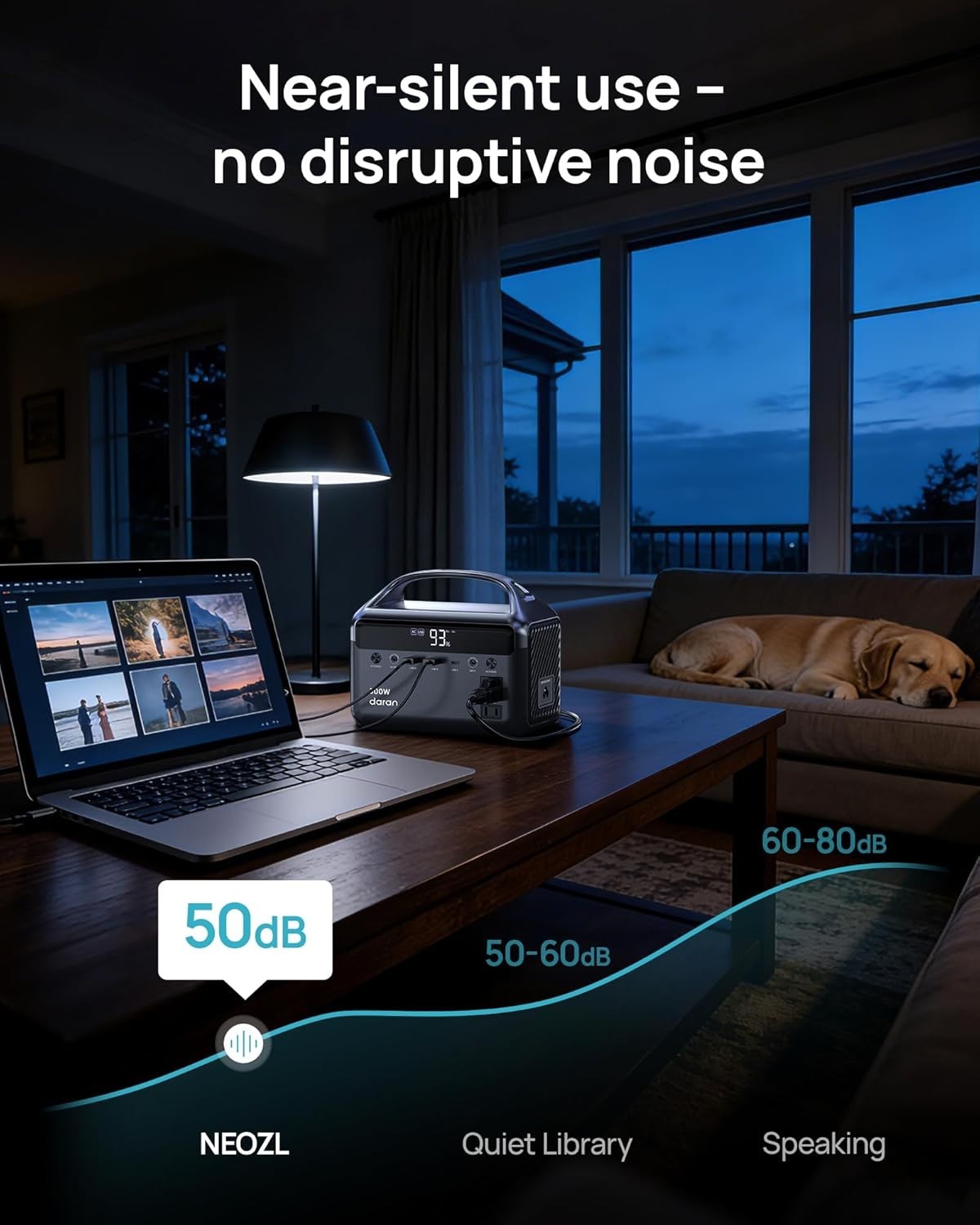 Lightweight 300W Power Station with Pure Sine Wave, Ideal for Camping & Home Use