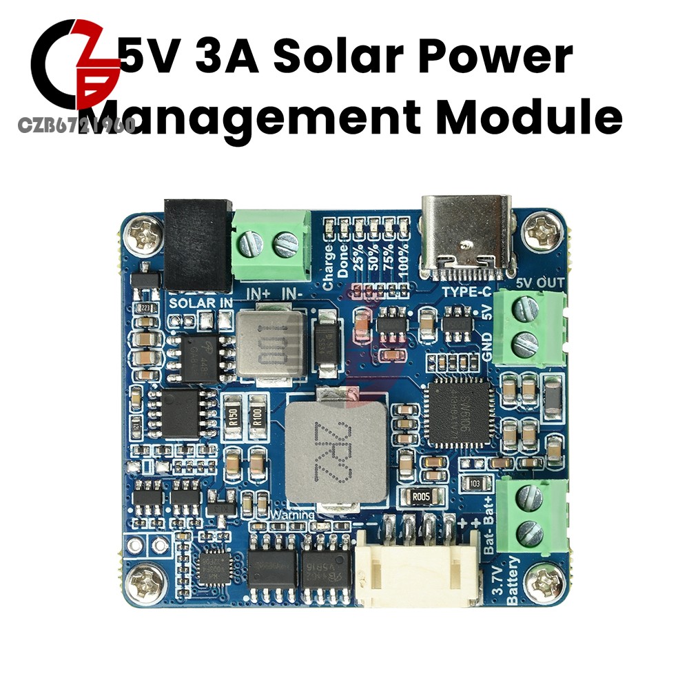 6-24V Solar Panel Power Management Module 5V 3A Supports MPPT, PD QC FCP SFCP