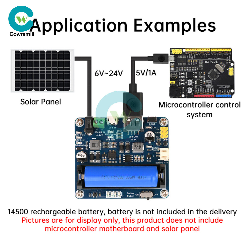 6V~24V Solar Panel Power Management Module Support MPPT 850mAh Li-ion Battery
