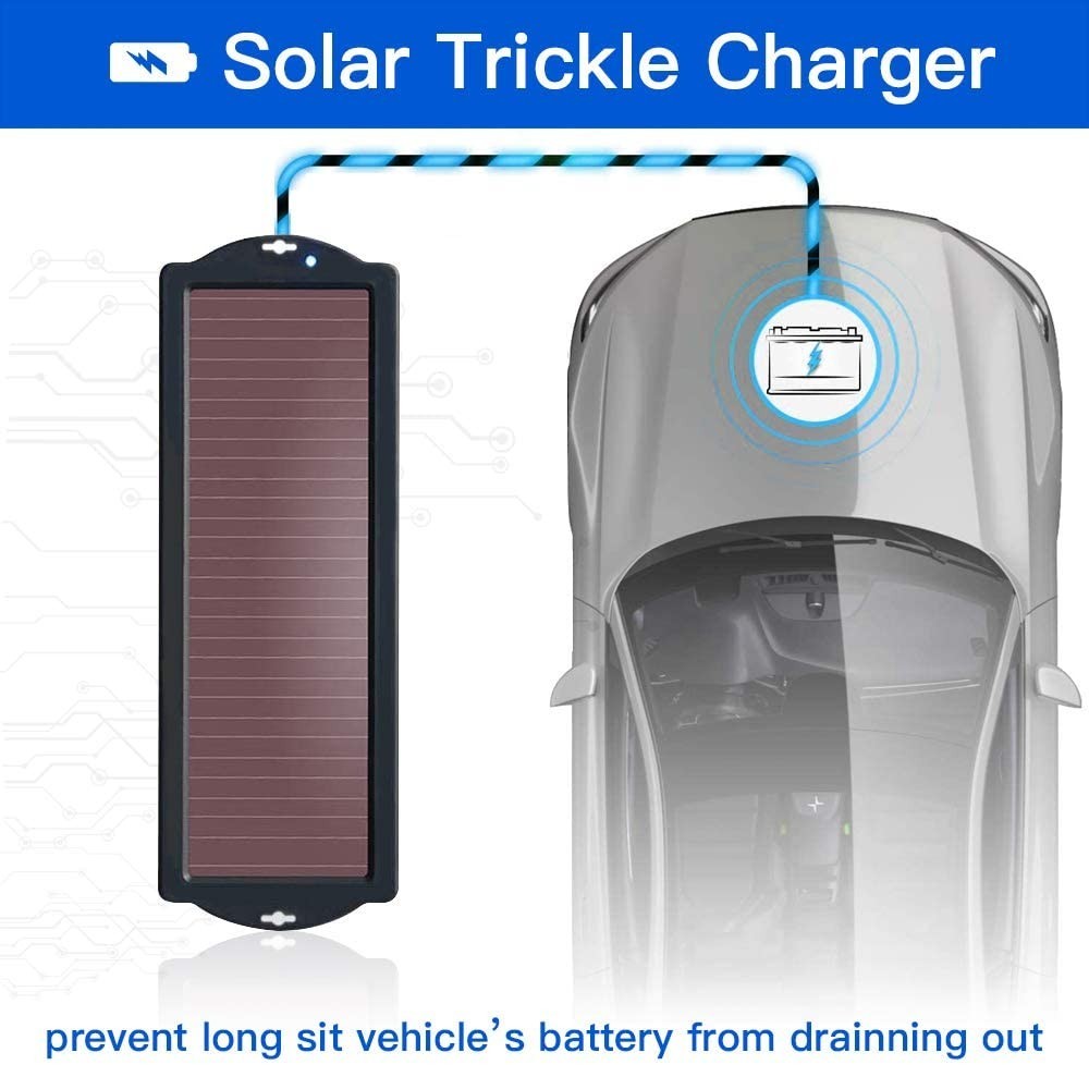 2.5W Solar Panel 12V Trickle Charger Battery Charger Kit Maintainer Boat Car RV