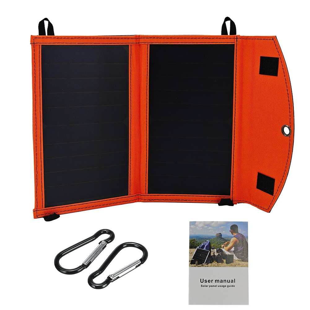 Efficient Outdoor Use 14W Solar Charger with Foldable Design and USB Outputs