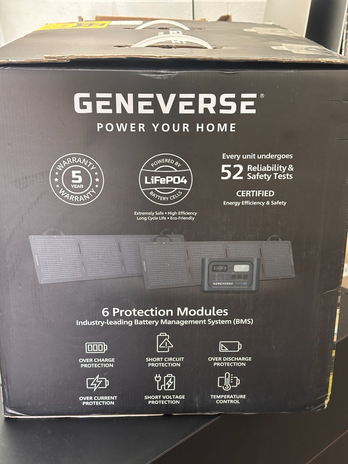 NEW! Geneverse 1210Wh Solar Generator + 2/100Watt mini Solar Panels SEALED