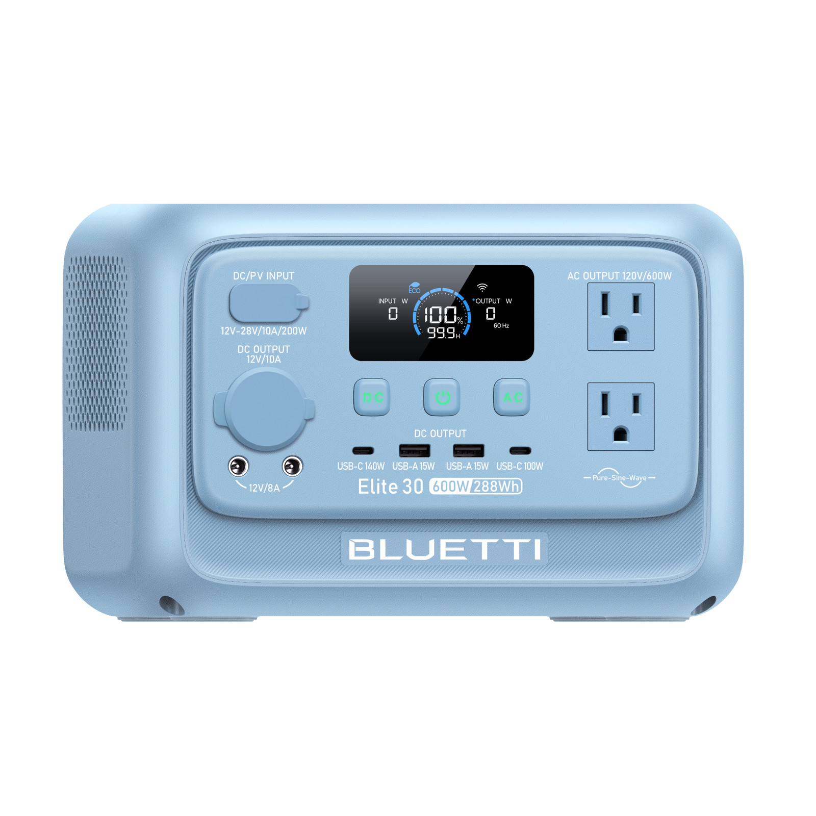 BLUETTI Elite 30 V2 288Wh Blue Portable Power Station Generator for Outdoors