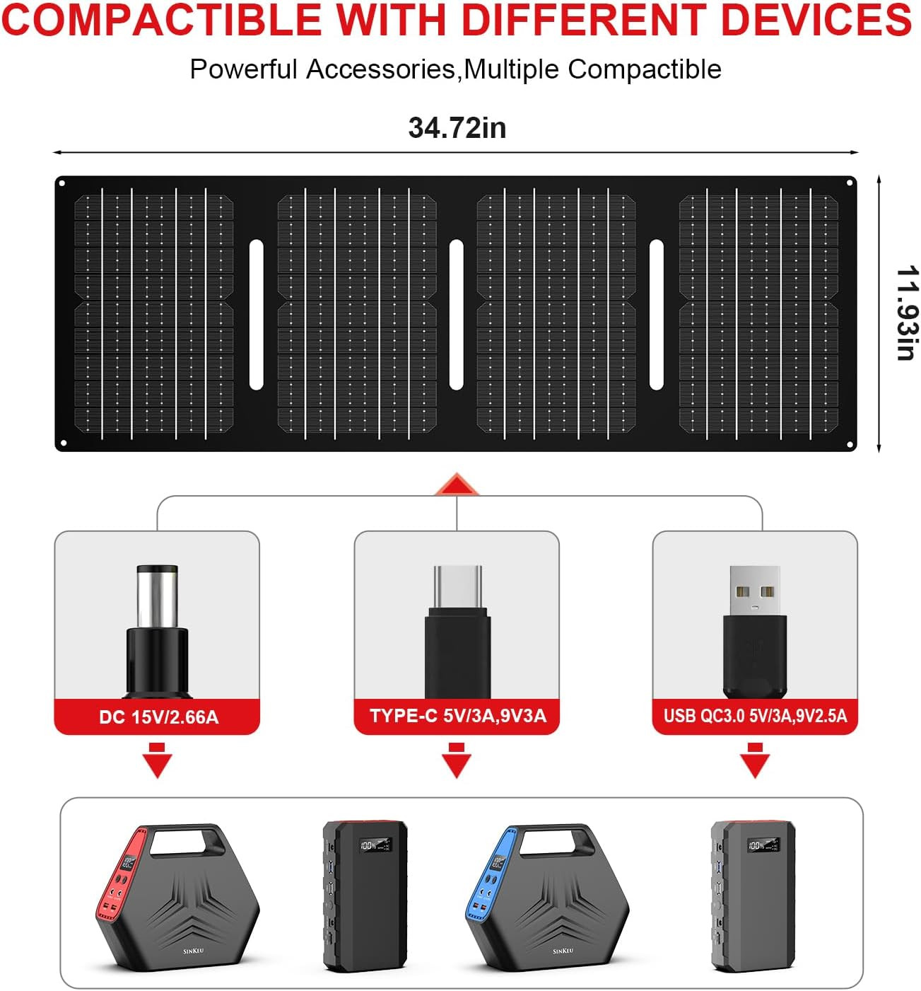 100W Solar Generator with 40W Foldable Solar Panel, 24600Mah Power Bank with AC