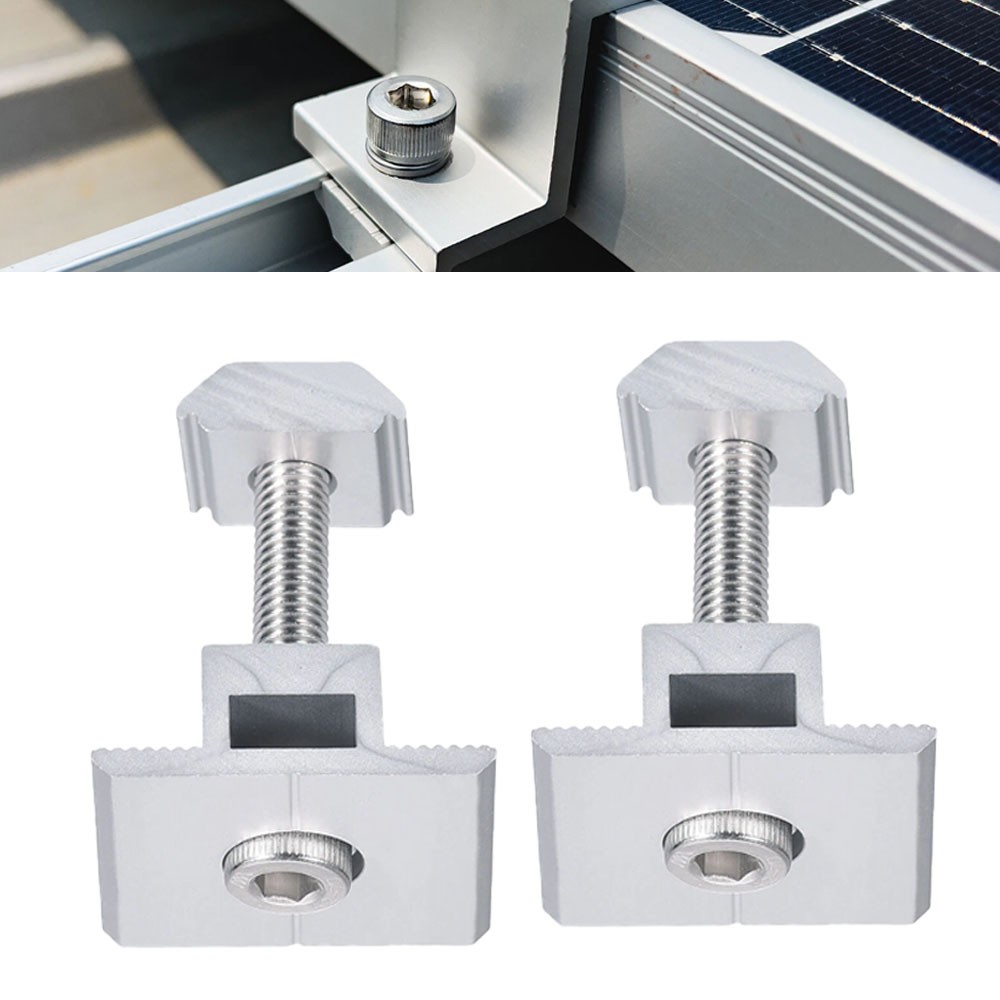 12/24Pack 30/35mm Solar Panel Middle Clamp Aluminium Solar Panel Mount Mid Clip