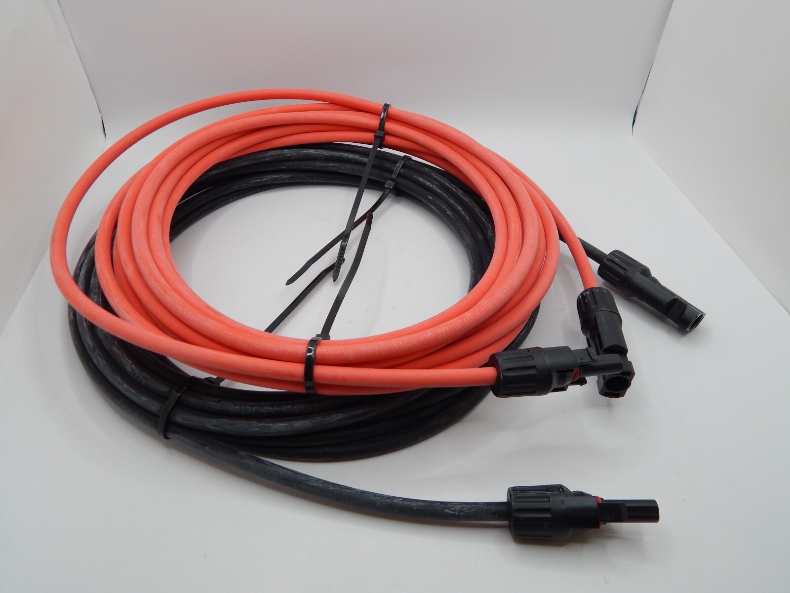 10 AWG Solar Panel Extension Cable PV Wire Solar Connectors Pair Black Red 20ft